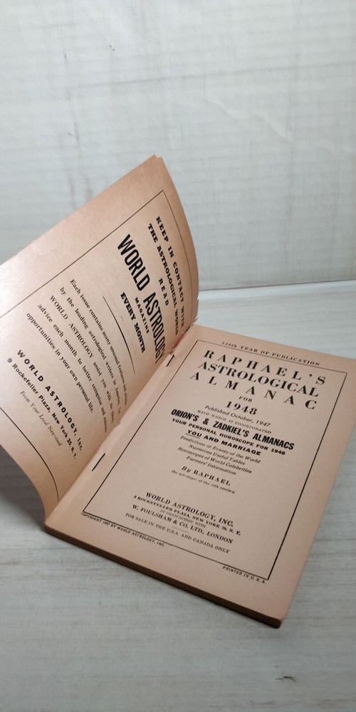 RAPHAEL'S ASTROLOGICAL ALMAMAC BOOK FOR 1948 B46