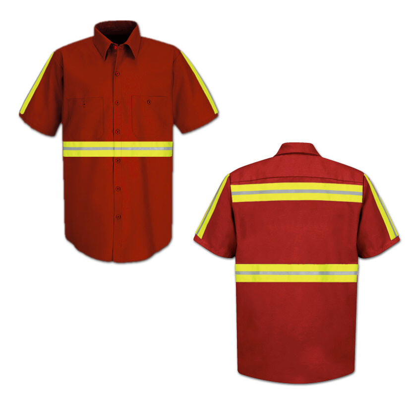 Red Kap Enhanced Visibility Hi Vis Reflective Safety Work Shirt