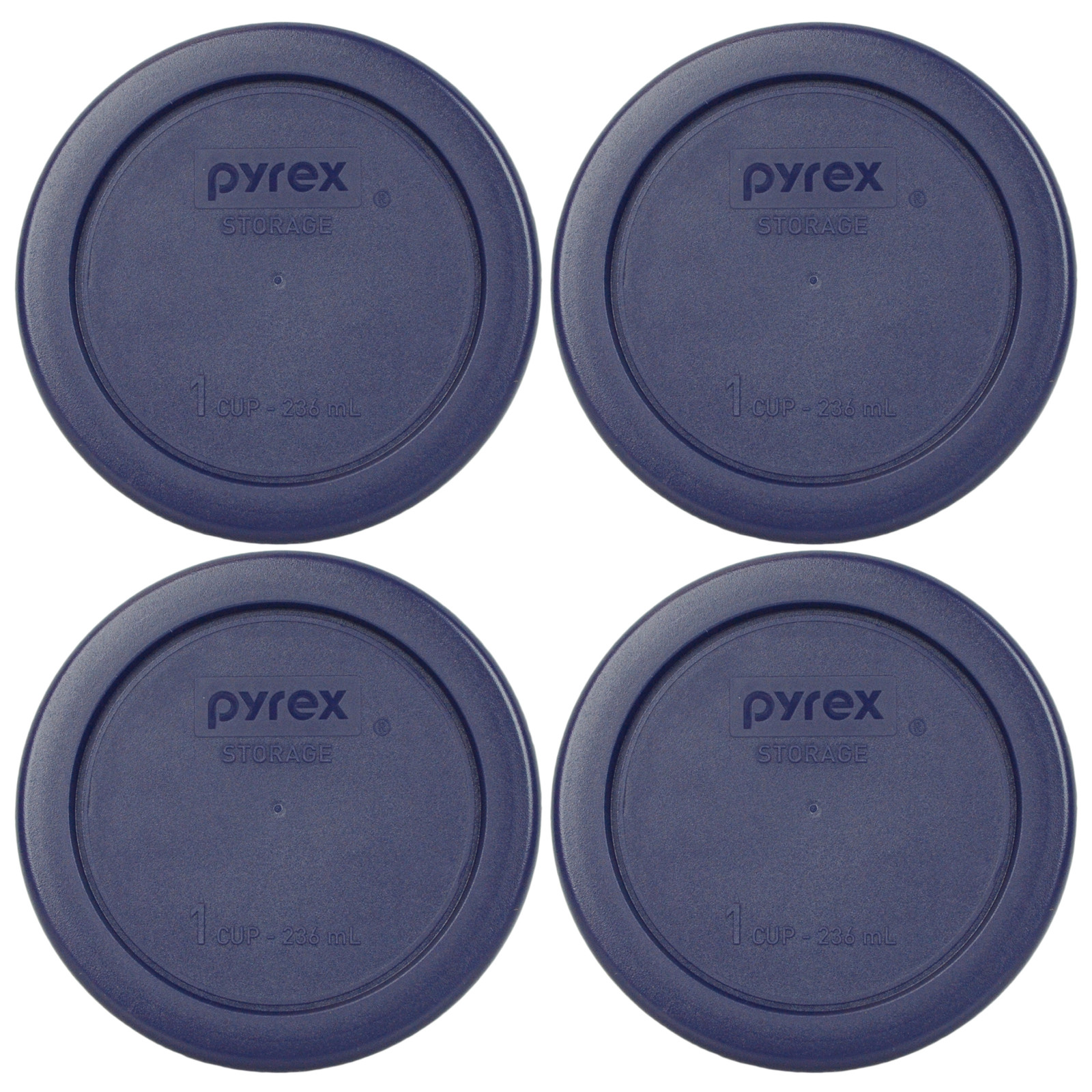 Pyrex 7202-PC 1 Cup Blue Plastic Replacement Lid Cover 4PK For Glass Bowl