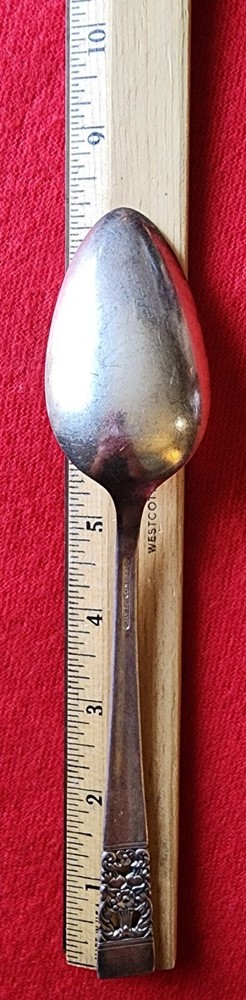 3 Community CORONATION 1936 SOLID SERVING SPOONS 8 1/2 " Pierced Floral Vintage