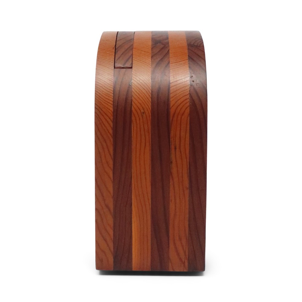 1970s Handcrafted Laminated Wood Desk Clock