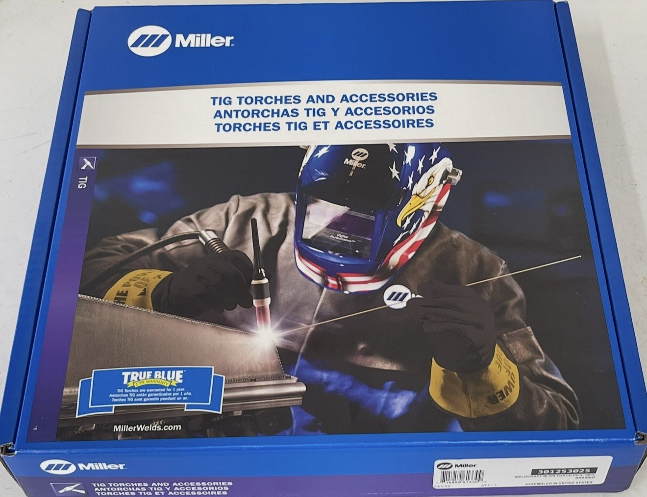 MILLER Weldcraft W-375 Super Cool TIG Torch Kit 25' Braided Rubber 301253025