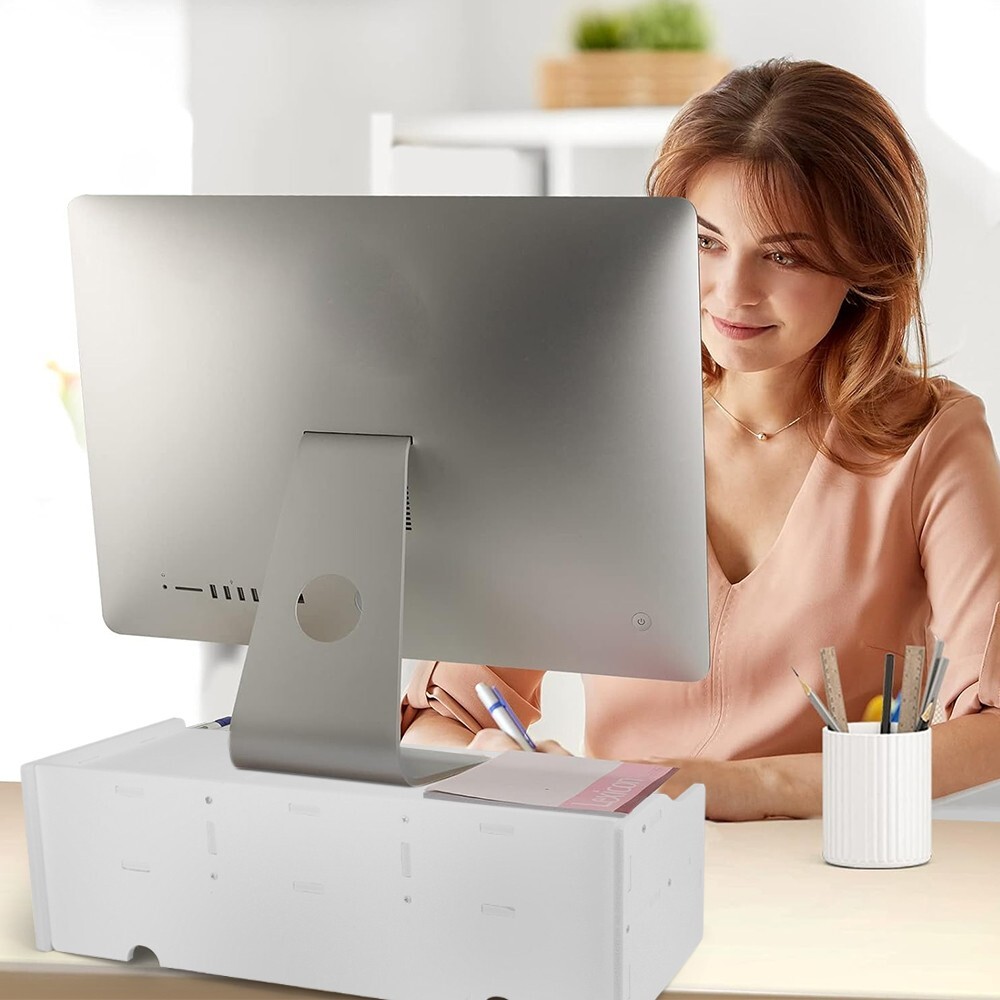 Monitor Riser Shelf- Space-Saving Desktop Stand for Computer&Laptop Organization