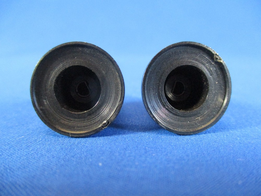 Pair Black Plastic Knobs 3/4" Round 5/8" Tall for Radio Amp Electronics Guitar