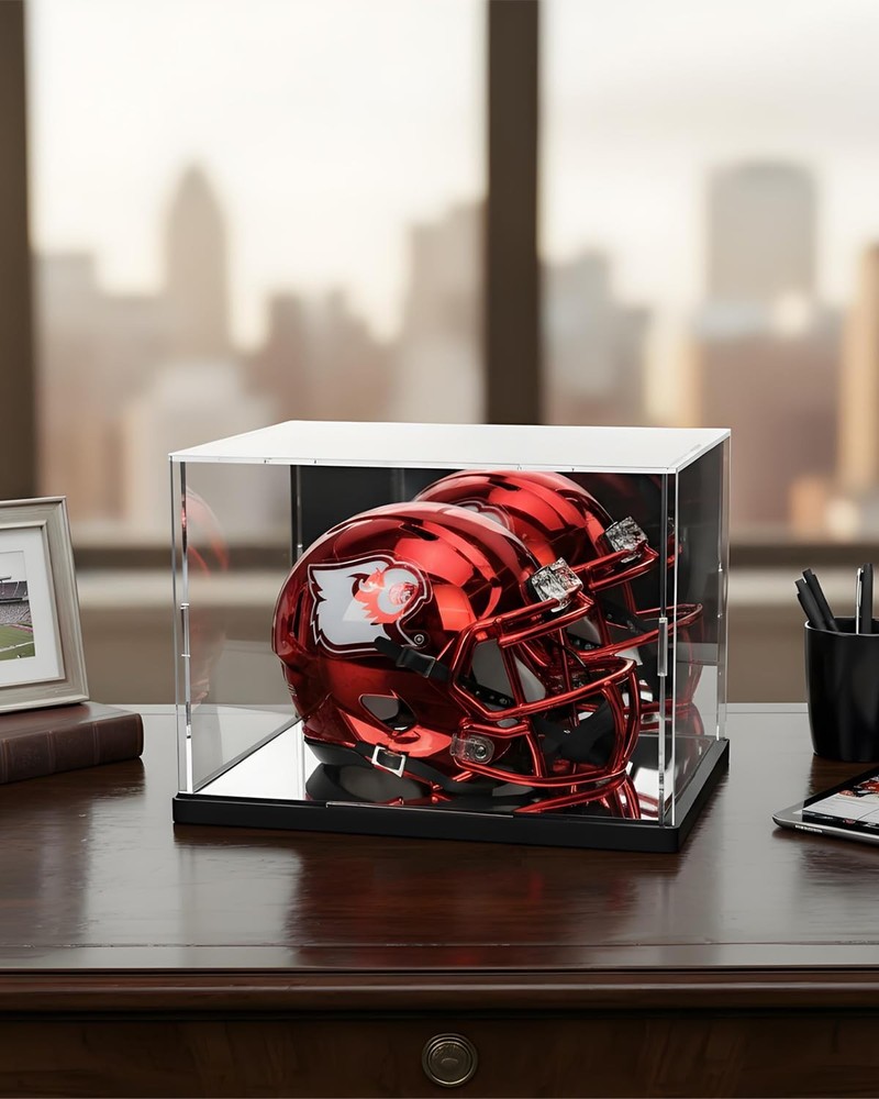 Mini Helmet Display Case with UV Protection & Case, Clear