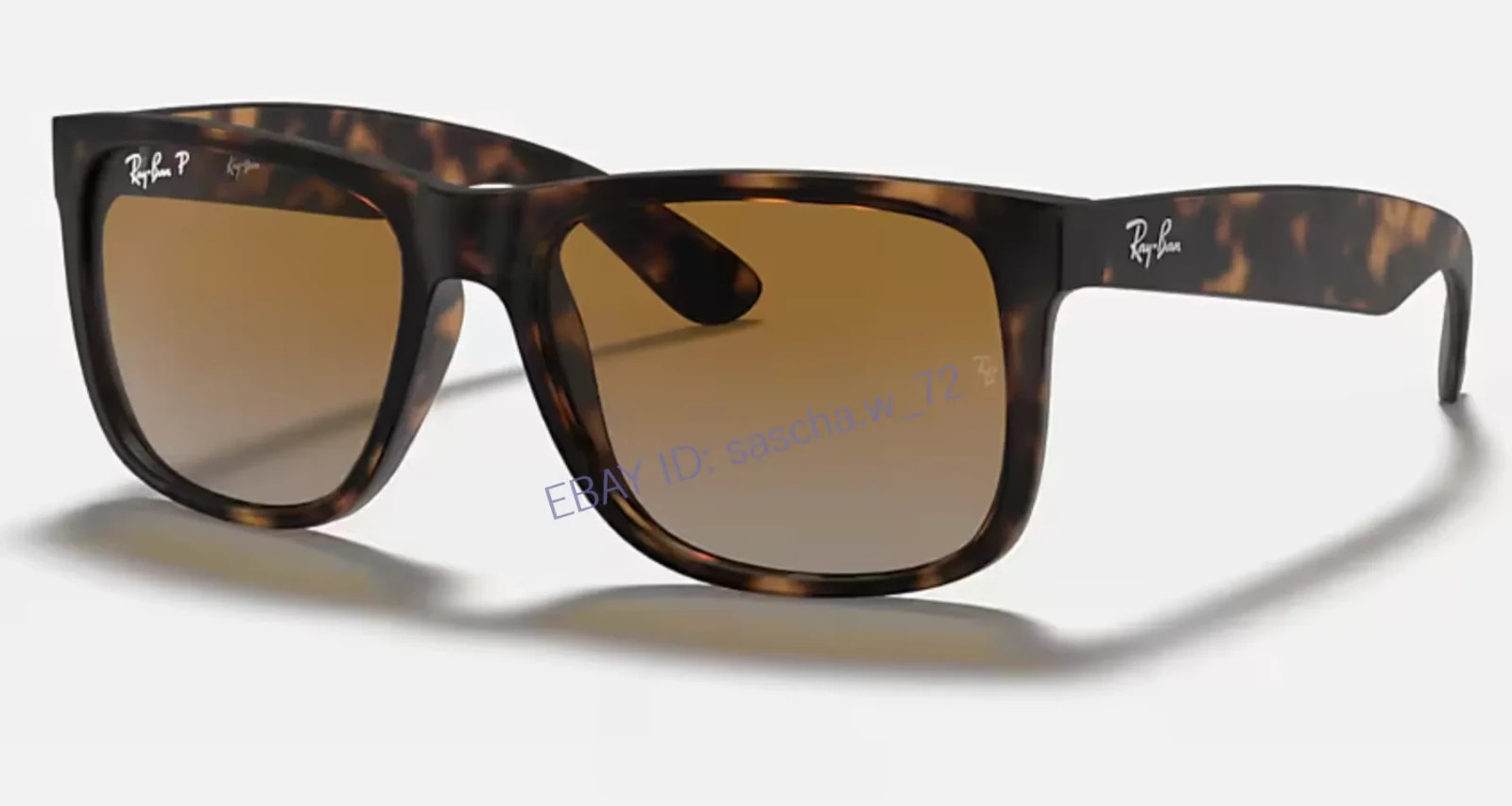 Ray-Ban RB4165 Justin 54mm Polarized Sunglasses Matte Tortoise Grey Brown Lenses