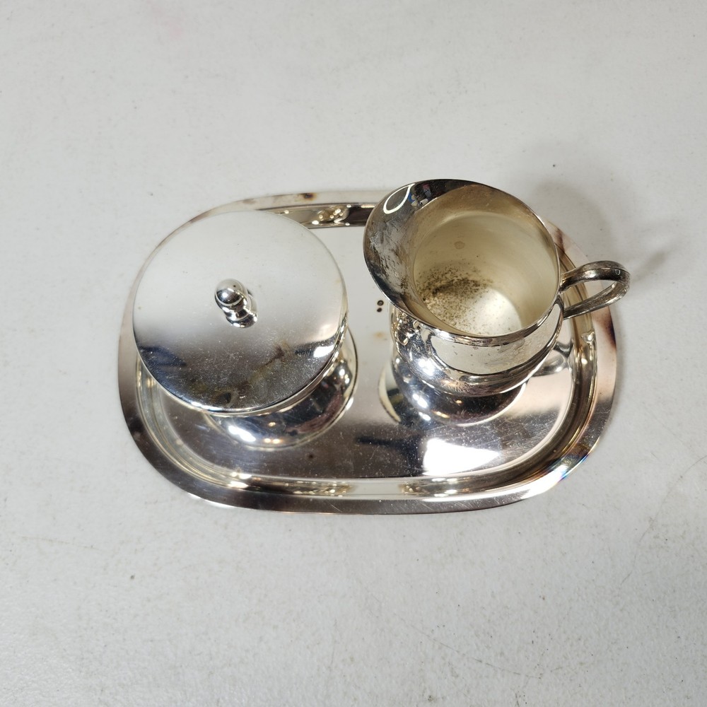 Vintagr Rogers Silverplate Creamer Sugar Serving Tray Home Decor
