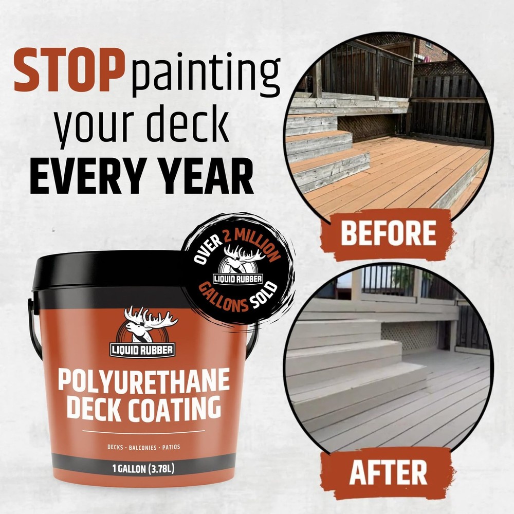 Liquid Rubber Polyurethane Deck Coating – 10X Stronger Than Traditional De