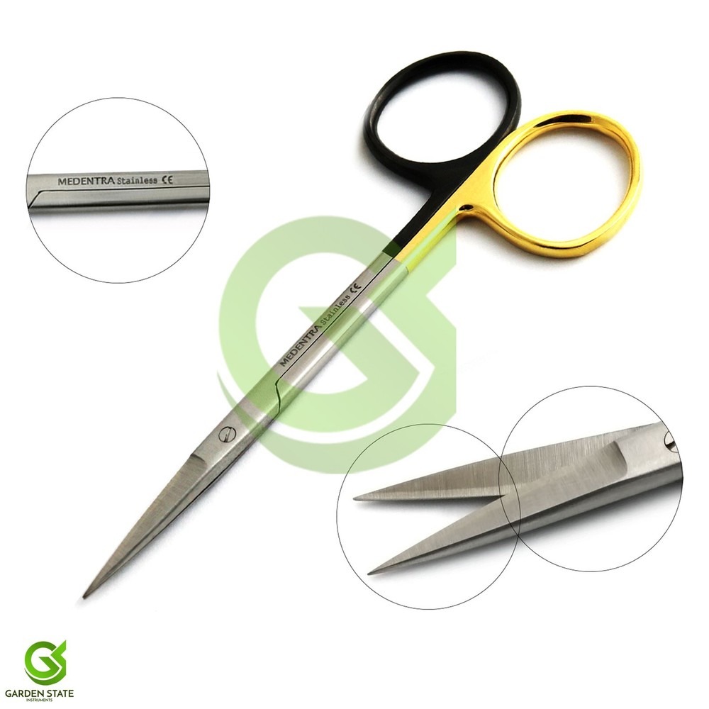 TC Iris Scissors, 4.5", Straight, Sharp, Premium Surgical Supercut Shears Gold