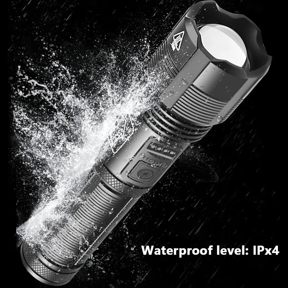 5000000LM LED Flashlight Tactical Light Super Bright Torch USB Rechargeable Lamp