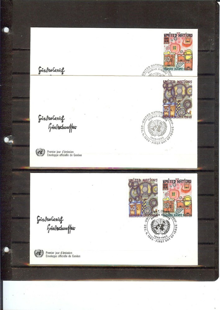 1983 Human Rights FDC's (Singles &Combo) - New York Office (177)