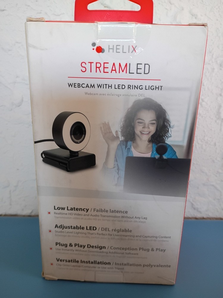 Helix Stream LED Web Cam With LED Ring Light & Digital Mic