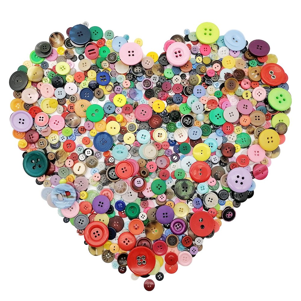 600-700Pcs Multicolor Buttons for Crafts Bulk Multicolor Craft Buttons Assort...