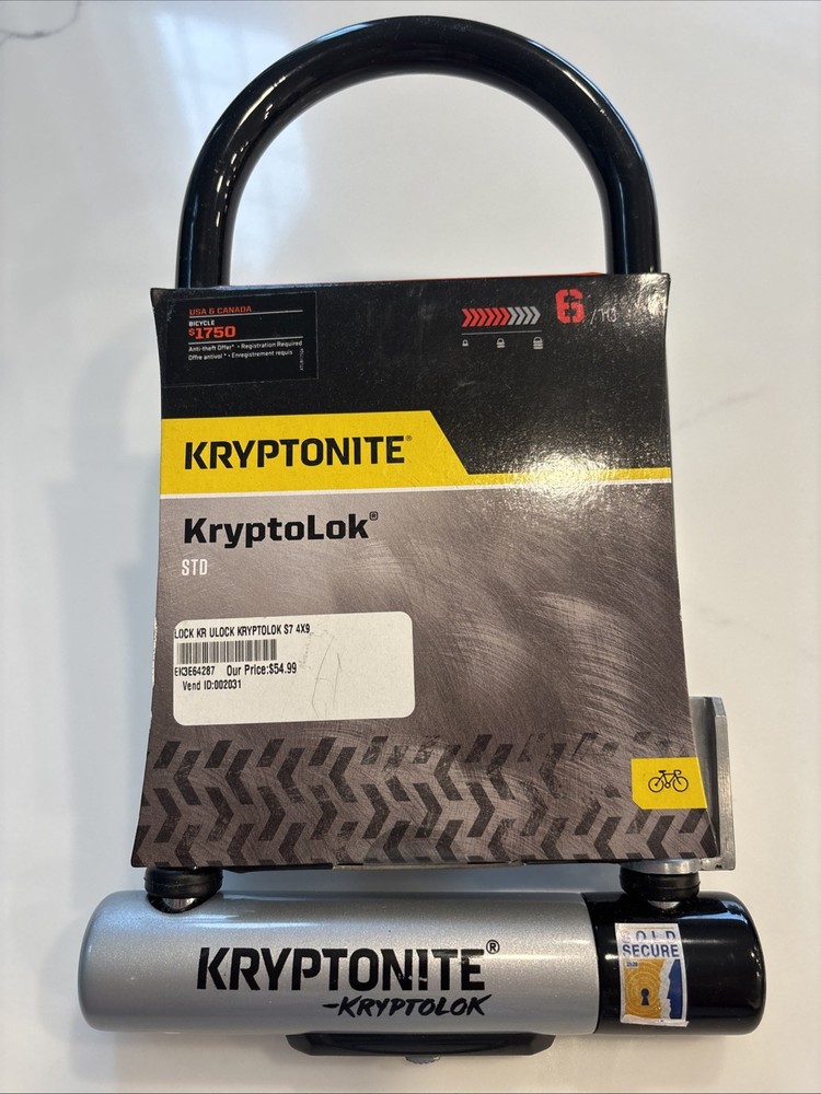 Kryptonite KryptoLok  Bike Security Lock 4” x 9"