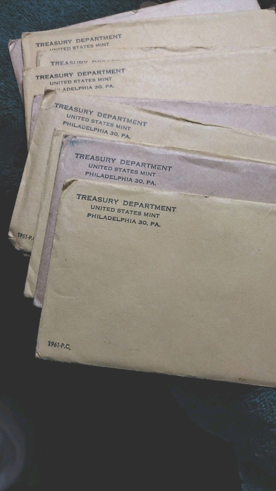 26 Empty Mint Set Envelopes 1961, 62', 63', 64', 72' No Coins