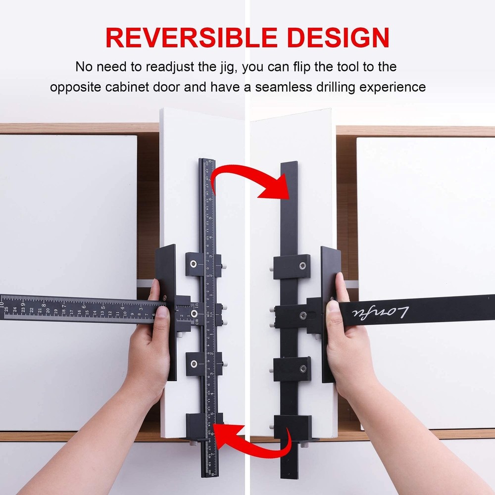 Cabinet Hardware Jig for Handles, Adjustable Template with Convenient and Pre...