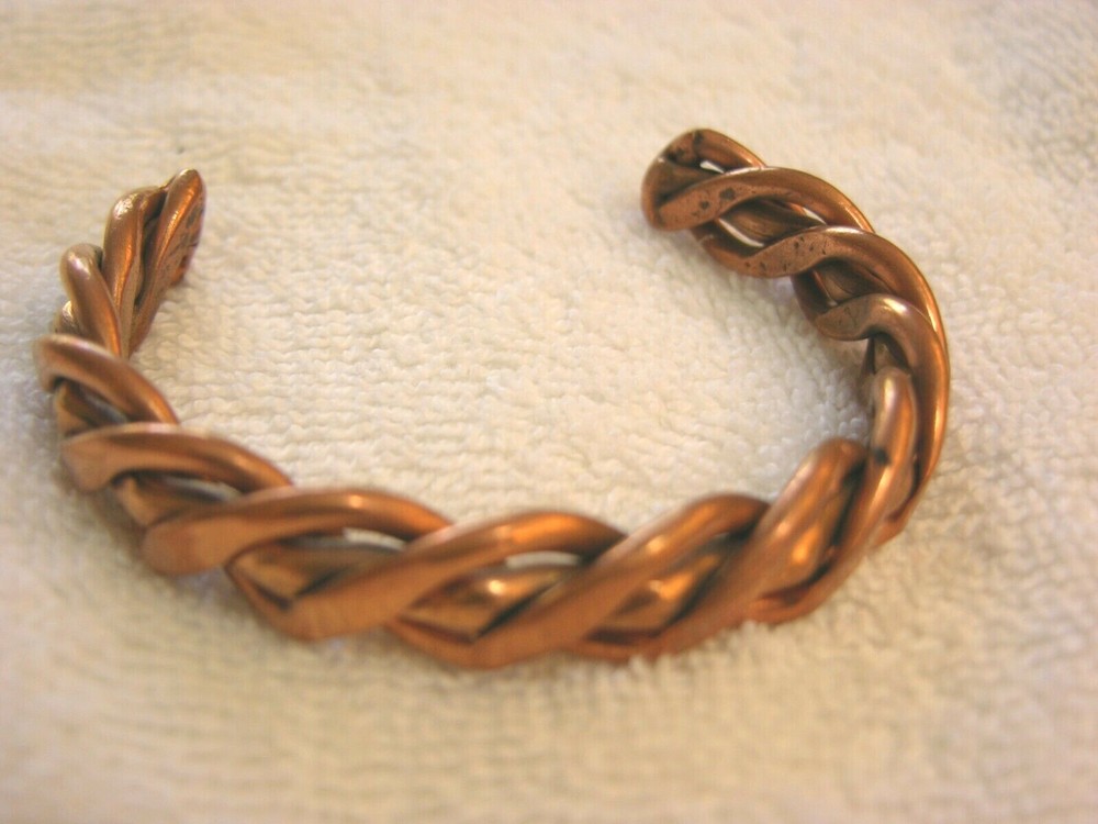 Copper bracelet adjustable braided solid copper sooth arthritis and inflammation