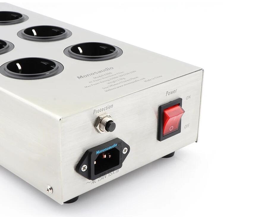 AC 220-250V HIFI E800HiFi Power Filter Device Schuko Socket 8 Way AC j