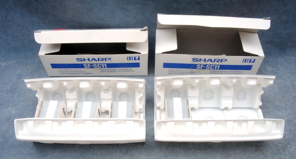FOUR GENUINE SHARP SF-SC11 STAPLE CARTRIDGES