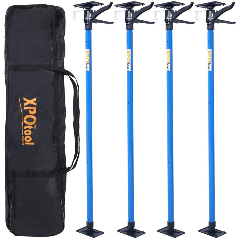 Drywall Support Pole Steel Telescopic 3rd Hand Support System 4 Pack w/carry bag