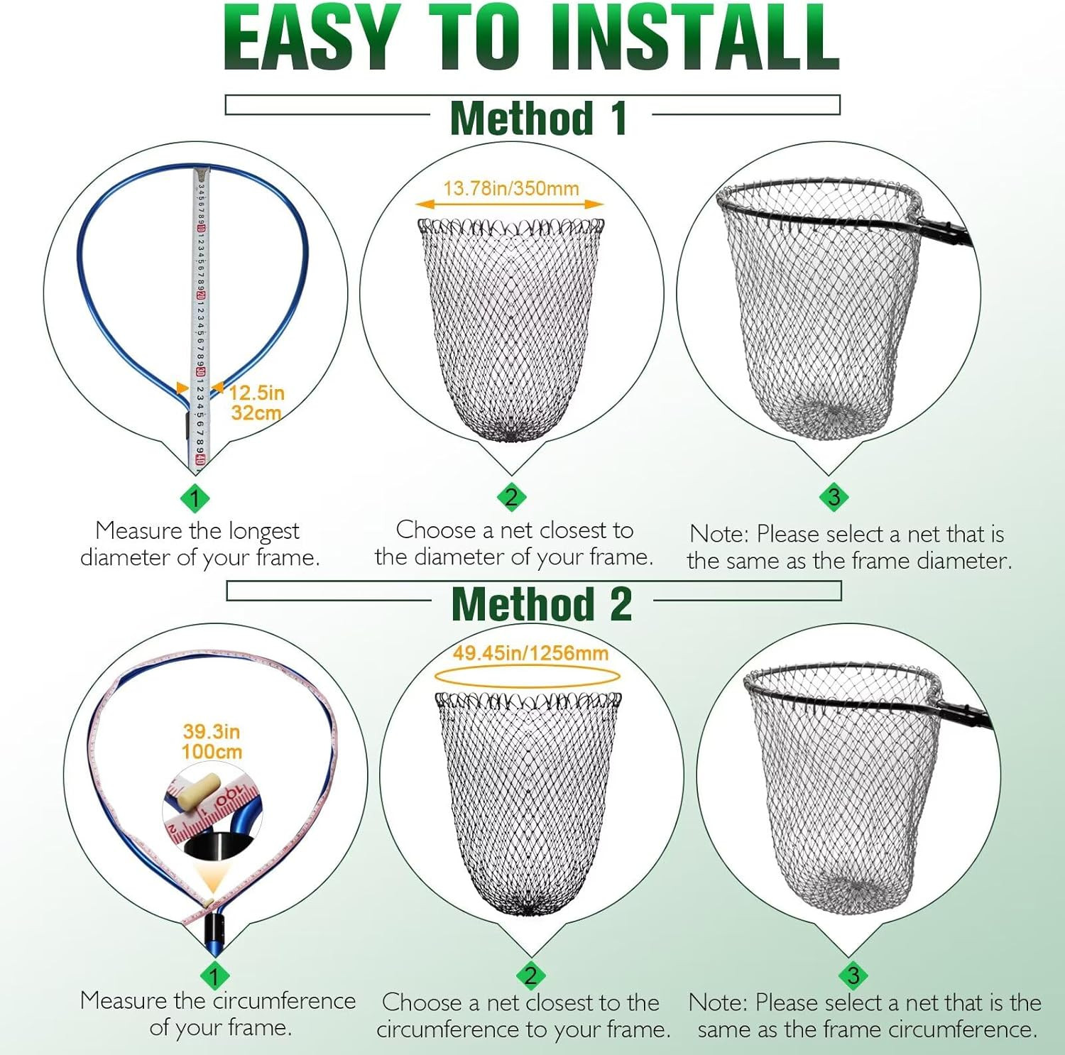 Fishing Net Fish Landing Net Foldable Fishing Replacement Net for Freshwater Sal