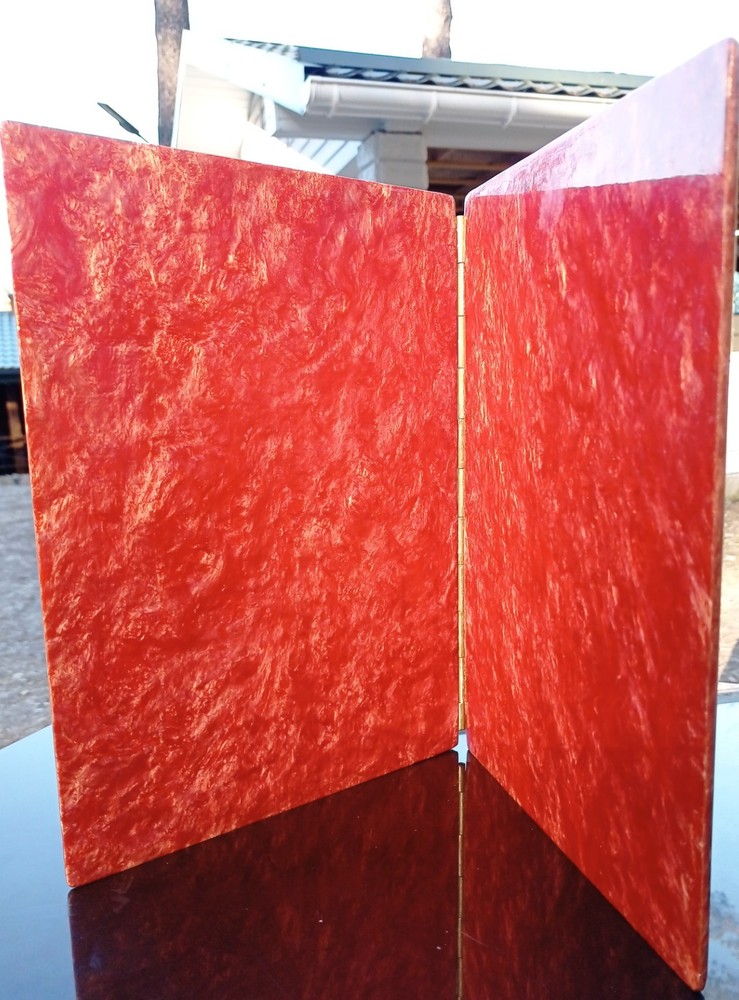 Bakelite Catalin Cherry Resin Folder Vintage Art Deco Red Document Holder