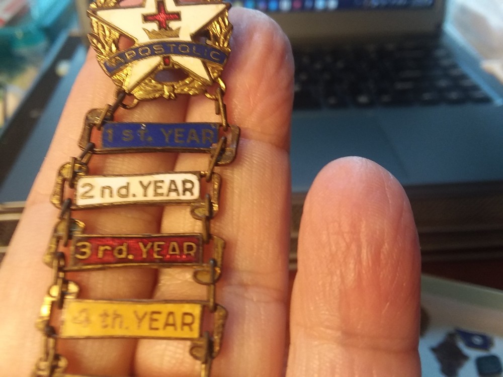 Antique 7th Year Apostolic Pin