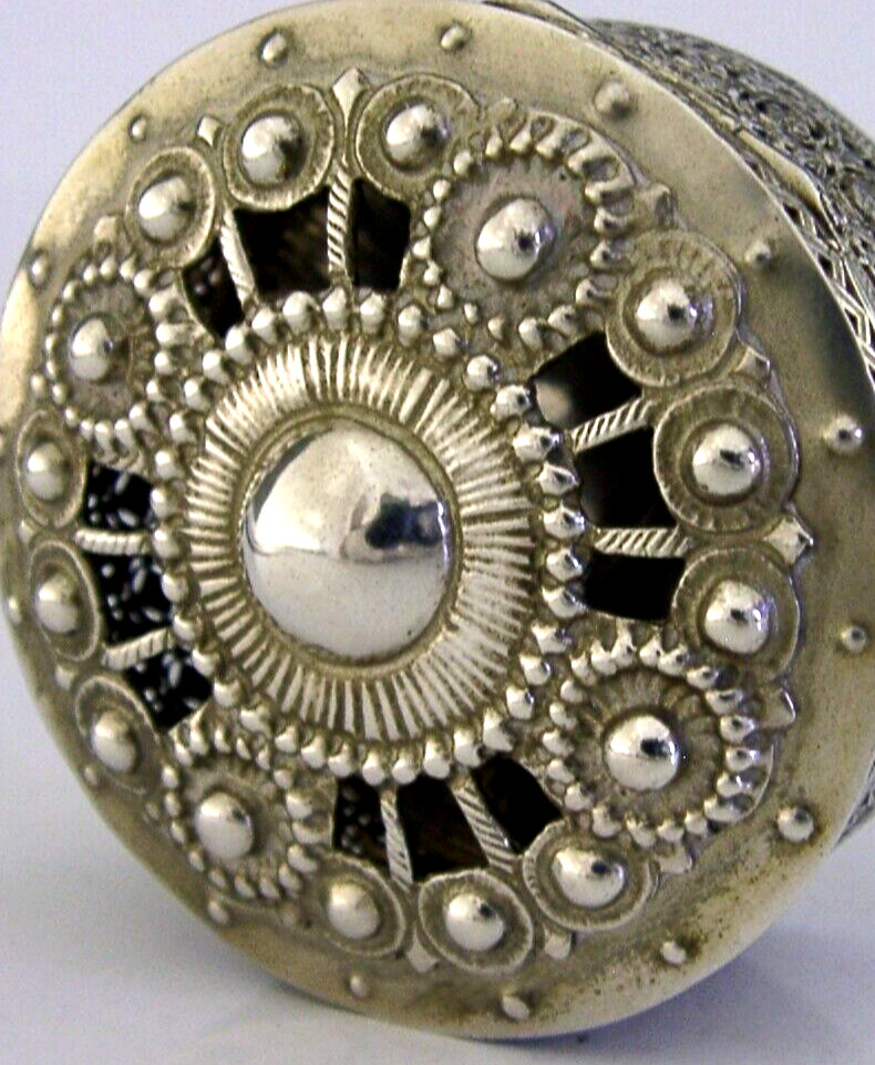 BEAUTIFUL SOLID SILVER PIERCED POTPOURRI LAVENDER DESK BOX c1910