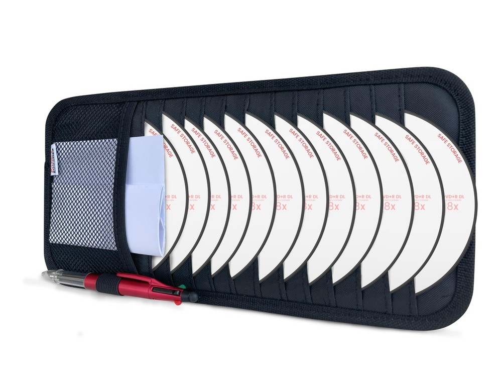 Fancy Mobility CD Case Holder for Car - Sun Visor Organizer 12 Black