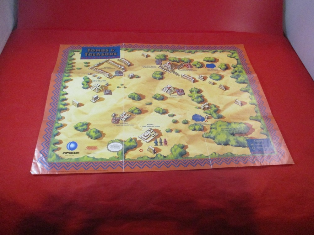 Tombs & Treasure Nintendo NES Foldable Poster Map Insert ONLY