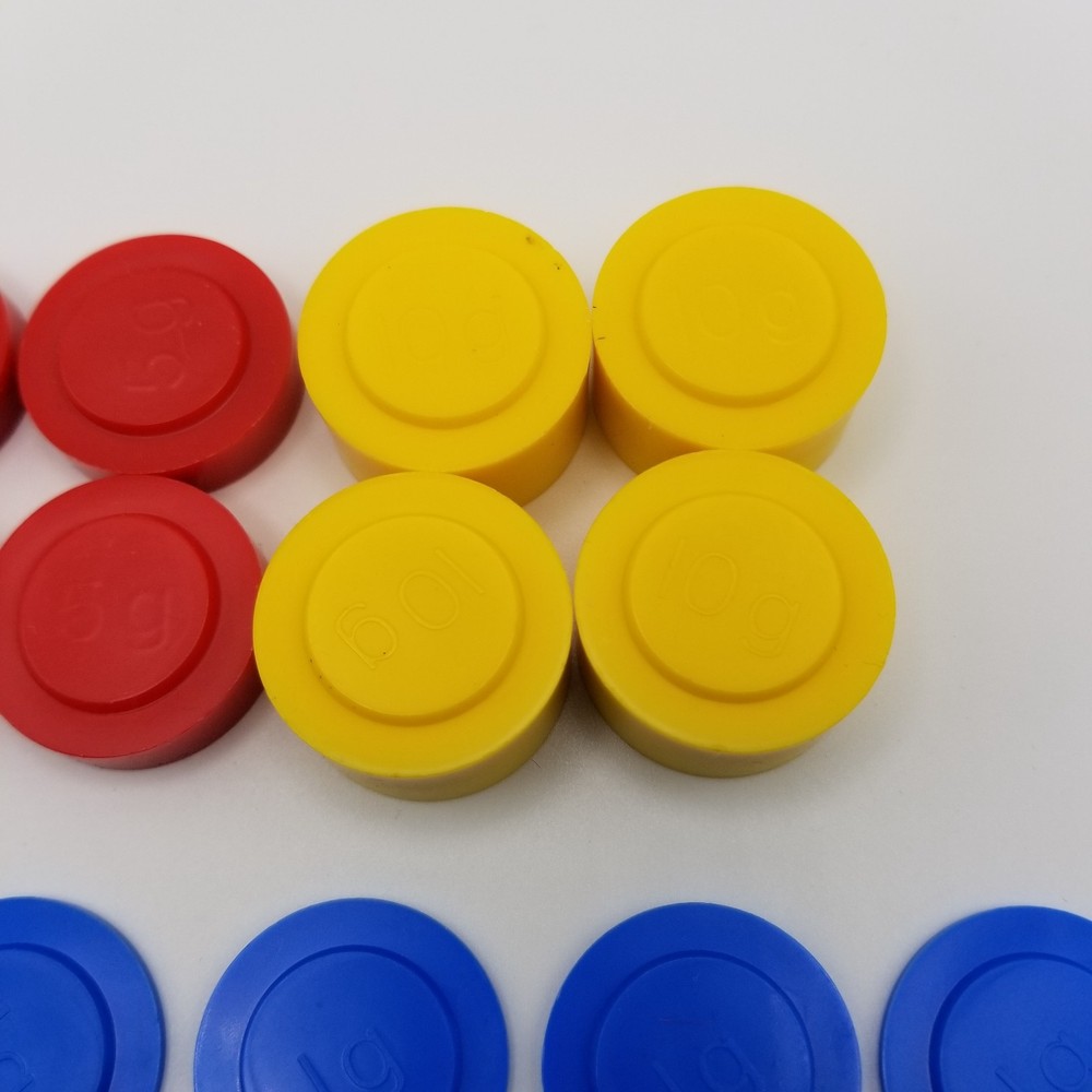 48pc Plastic Gram Weight Set 1g 5g 10g Stackable Math Science Manipulative
