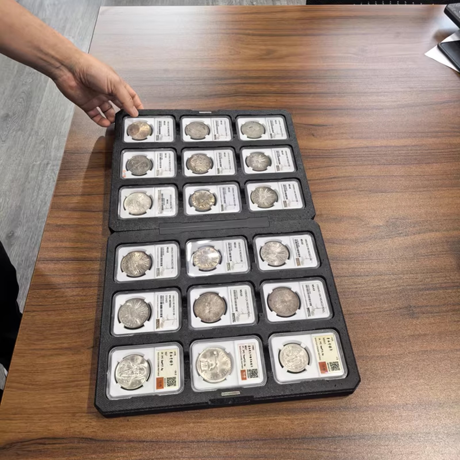 18CT Display Tray Storage Case Box Album Folder for NGC Graded Coin Slab Holder