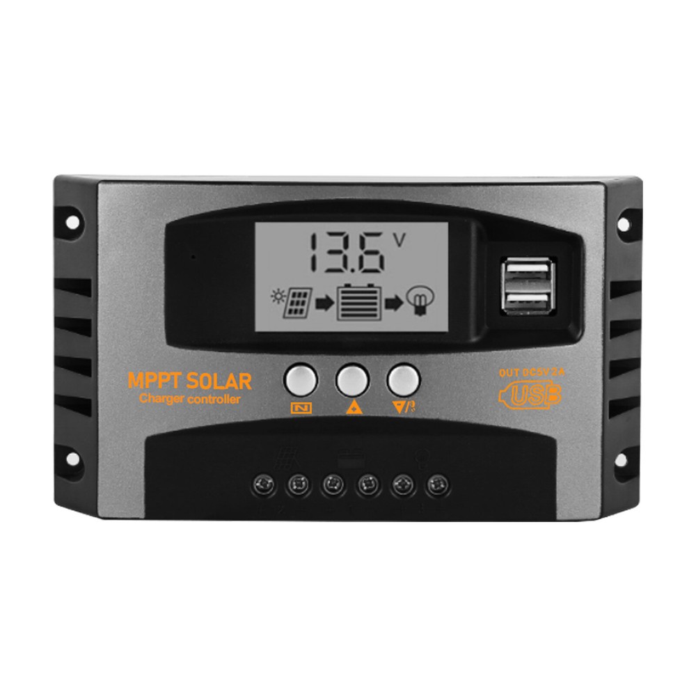 PFCTART 60A MPPT Solar Charge Controller Solar Panel Regulator Dual USB 12V/24V
