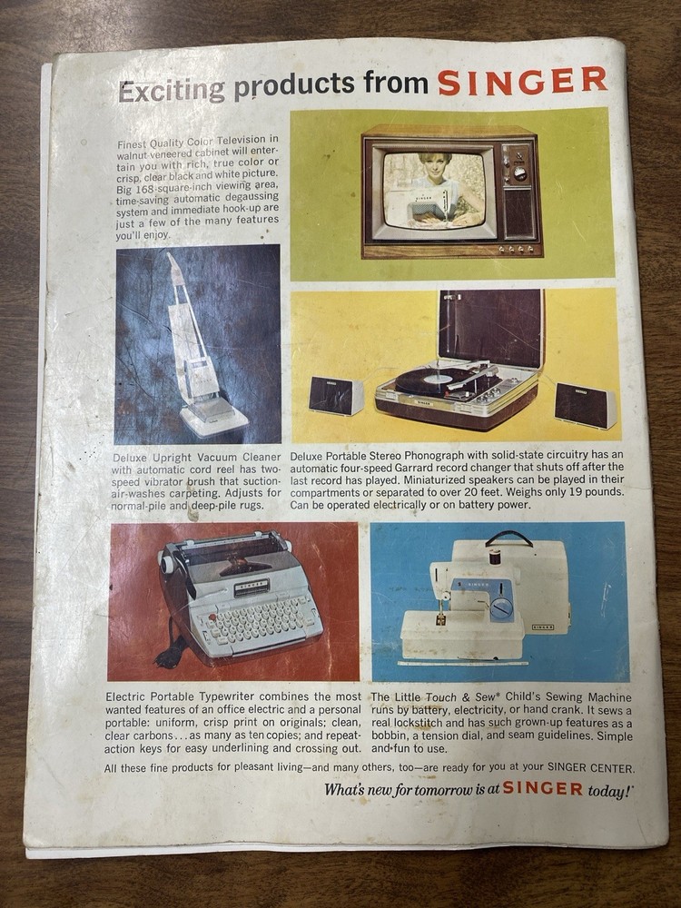 SINGER "Touch & Sew" Sewing Machine Instructions
