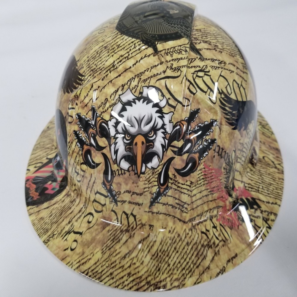 NEW FULL BRIM Hard Hat custom hydro dipped CONSTITUTIONAL AMENDMENT USA EDITION