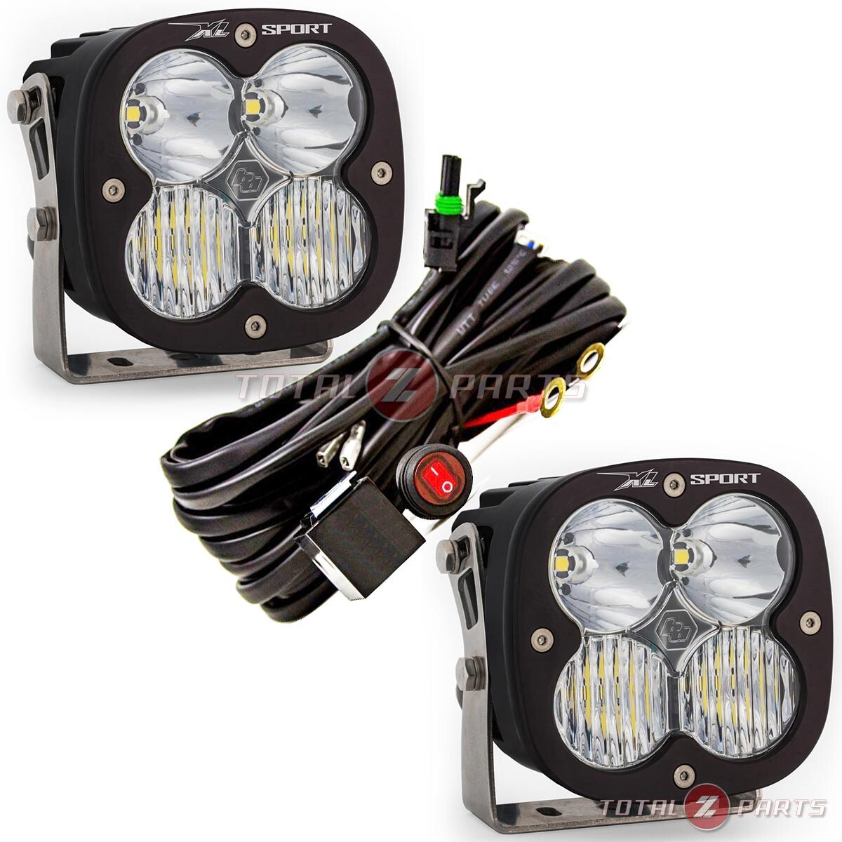 Baja Designs® XL Sport Driving/Combo LED 4.5” Pods Lights Pair, Wiring Harness