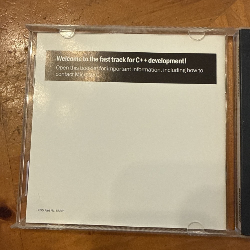 Microsoft Visual C++ Version 4.0 PC CD-ROM for Windows 95/NT 1995 Full Retail V.