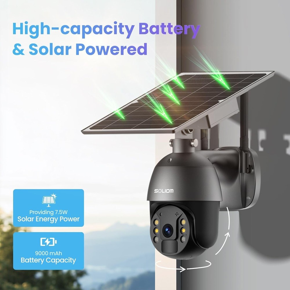 SOLIOM S600 3G/4G LTE Solar Powered Cellular Security Camera Wireless Grey