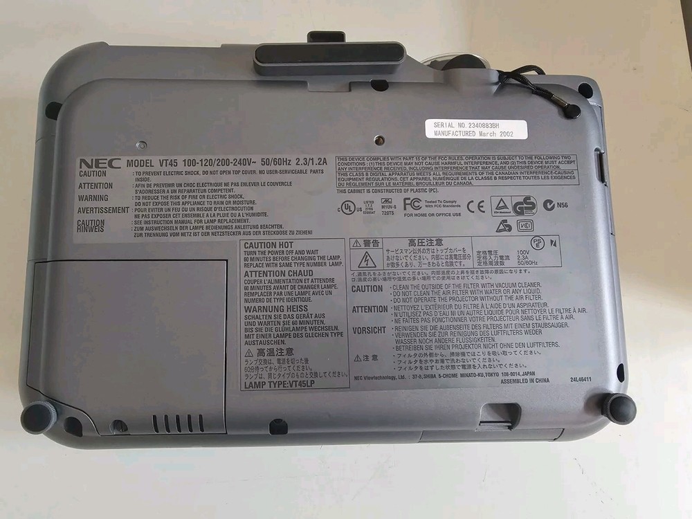 NEC LCD VT45 Projector Plus Remote