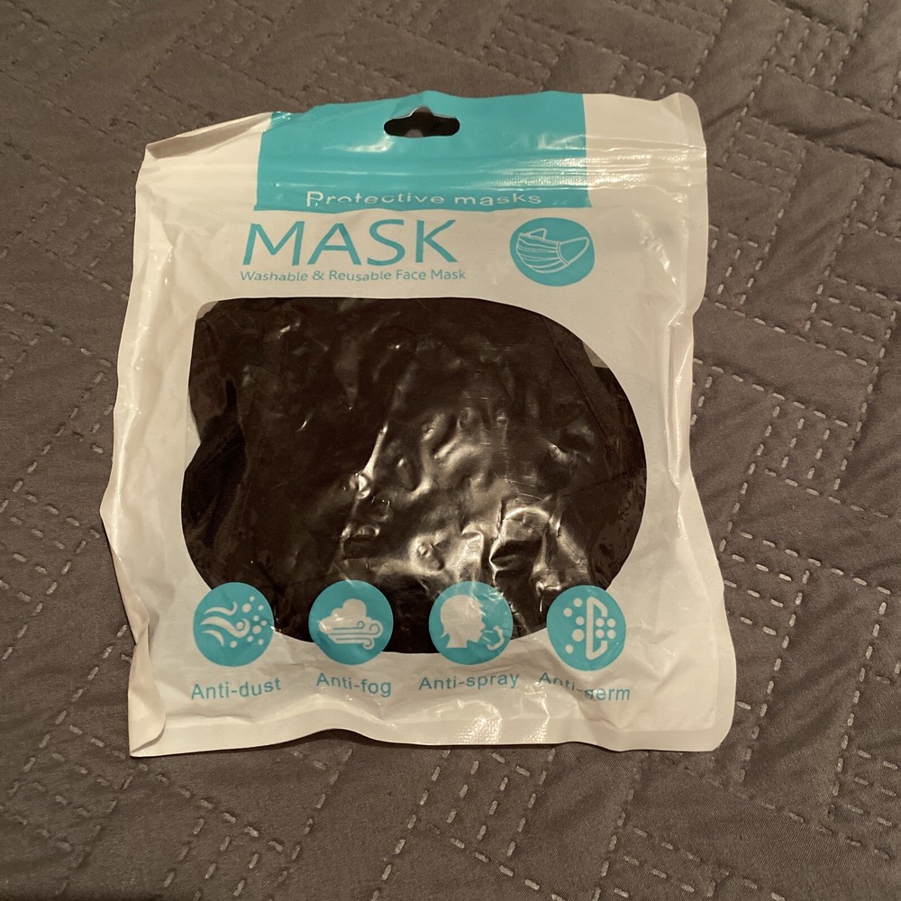 5 Pack protective reusable Adjustable masks~ Black