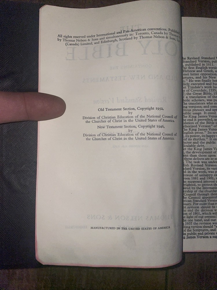 1952 "The Holy Bible - Revised Standard Version" (Thomas Nelson & Sons)