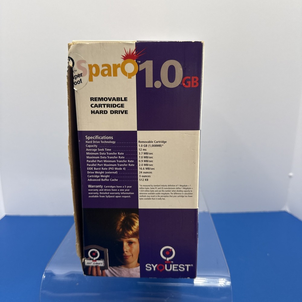 SyQuest Sparq 1GB External Parallel Drive Boxed - Untested Powers On