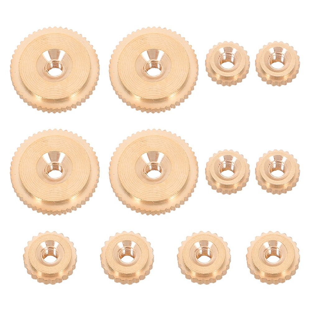12 Pcs Clock Movement Nuts Brass Assortment Fixing Nuts for Quartz Clocks