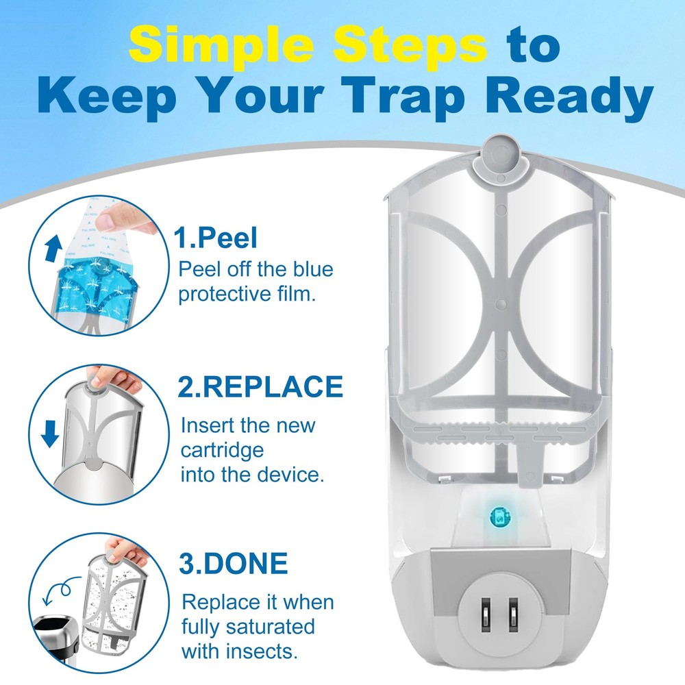 10 Pack Flying Trap Refills Compatible with zzevo Flying Insect Trap Refill, ...