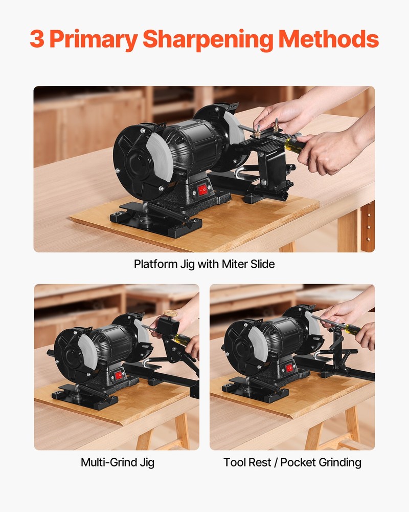 VEVOR Pro Grind Sharpening System Multi-Grind Jig for 6" & 8" Bench Grinder