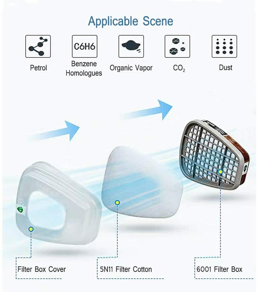 10/20/50Pcs 5N11 Cotton Filter Replacement For 6200 6800 7502 Respirator Filters