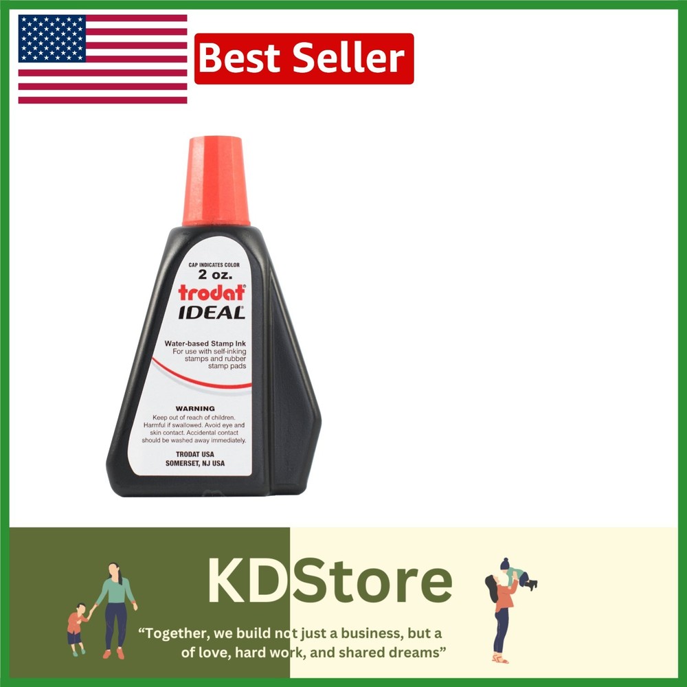 Red Ink Refill 2oz for Self-Inking & Rubber Stamps, High-Quality