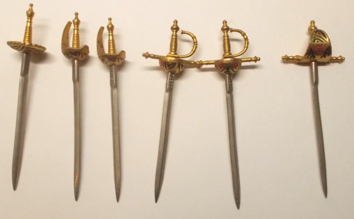 Vintage Toledo 6 Spanish Sword Cocktail Skewers Missing 2