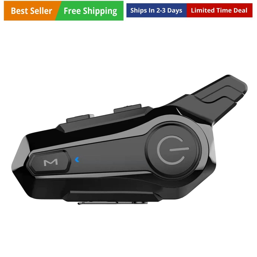 Motorcycle Headset E1 Helmet Intercom Headset with CVC Noise Cancellation Ste...