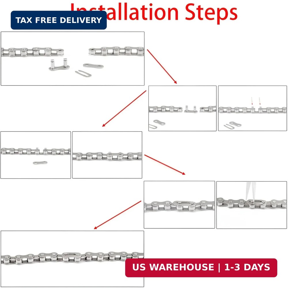 6 Pairs Single Speed Removable Quick Split Chain Link, Reusable Bicycle Missing